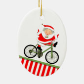 Cyclist Kerst Collectie Keramisch Ornament (Achterkant)