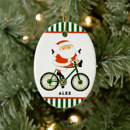 Cyclist Kerst Collectie Keramisch Ornament (Boom)