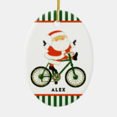 Cyclist Kerst Collectie Keramisch Ornament (Voorkant)
