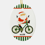 Cyclist Kerst Collectie Keramisch Ornament (Achterkant)