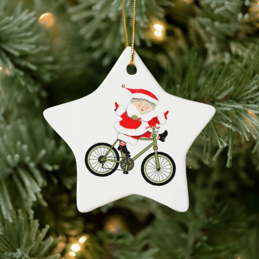 Cyclist Kerst Fietsen Keramisch Ornament (Boom)