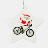 Cyclist Kerst Fietsen Keramisch Ornament (Voorkant)