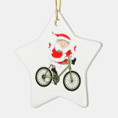 Cyclist Kerst Fietsen Keramisch Ornament (Links)