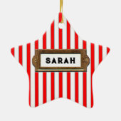 Cyclist Kerst Fietsen Keramisch Ornament (Achterkant)