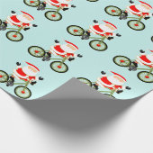 Cyclist kerstfeestdag cadeau cadeaupapier (Hoek)
