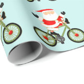 Cyclist kerstfeestdag cadeau cadeaupapier (Rol Hoek)