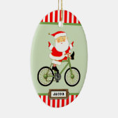 Cyclist kerstfeestdag cadeau keramisch ornament (Rechts)