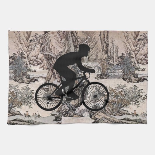 Cyclist Kitchen Towel Theedoek (Horizontaal)