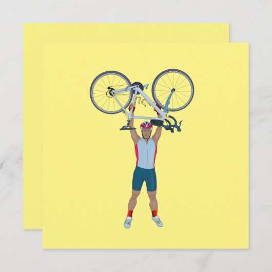 Cyclist Lifting a Bicycle (Voorkant / Achterkant)