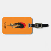 Cyclist on Orange Background Bagagelabel (Voorkant horizontaal)