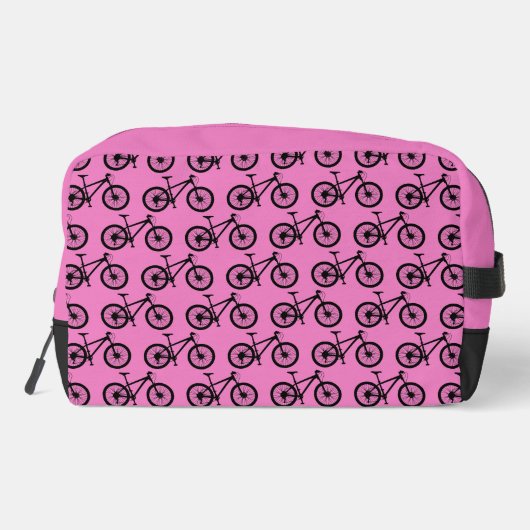 Cyclist Pink Bike Patterned Personalised Monogram Toilettasje (Achterkant)