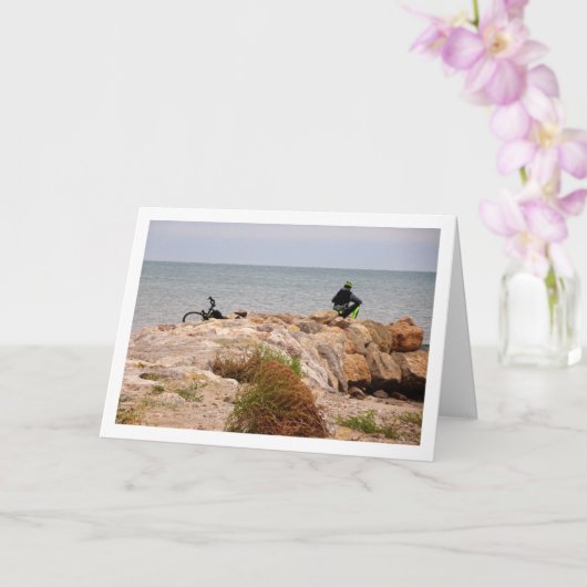 Cyclist, Playa de la Malvarrosa de Valencia, Spanj Kaart (Orchidee)