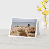 Cyclist, Playa de la Malvarrosa de Valencia, Spanj Kaart (Gele Bloem)