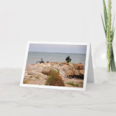 Cyclist, Playa de la Malvarrosa de Valencia, Spanj Kaart (Voorkant)