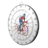 Cyclist racer in watercolor dartbord (Voorkant Rechts)
