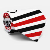 Cyclist riding his bicycle black and red stripes stropdas (Opgerold)