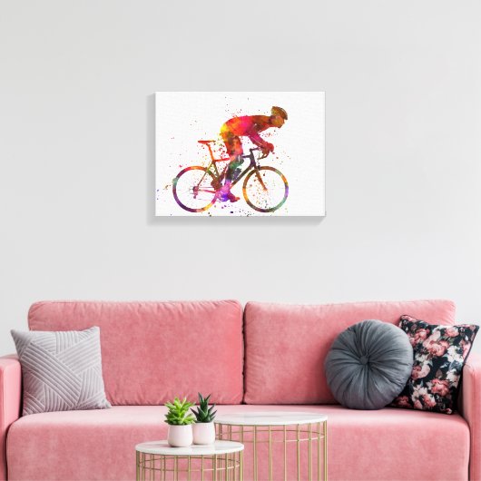 cyclist road bicycle canvas afdruk (Insitu (Woonkamer))