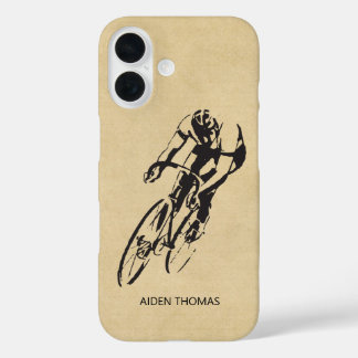 Cyclist Road Racer met naam iPhone 16 Hoesje