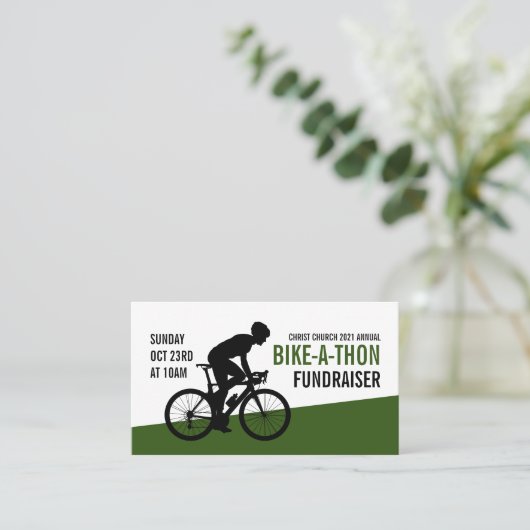 Cyclist Silhouette, Charity Bike-a-Thon Event Visitekaartje (Staand voorkant)