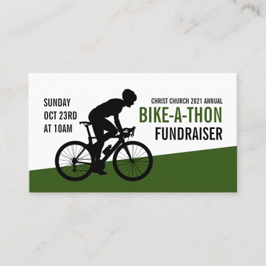 Cyclist Silhouette, Charity Bike-a-Thon Event Visitekaartje (Voorkant)