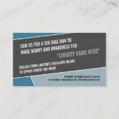 Cyclist Silhouette, Charity Bike-a-Thon Event Visitekaartje (Achterkant)