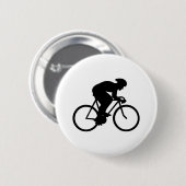 Cyclist Silhouette. Ronde Button 5,7 Cm (Voorkant /achterkant)