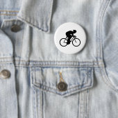 Cyclist Silhouette. Ronde Button 5,7 Cm (In situ)
