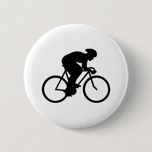 Cyclist Silhouette. Ronde Button 5,7 Cm