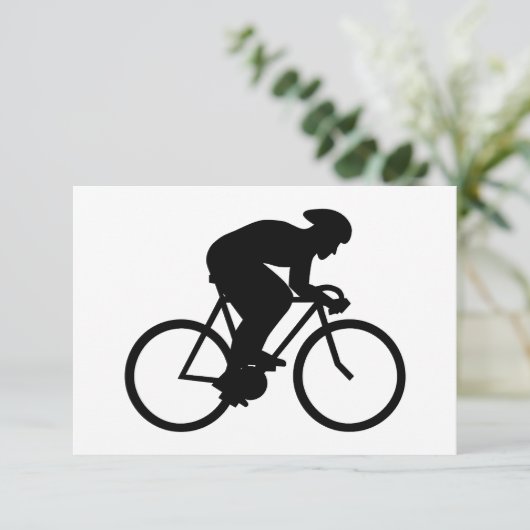 Cyclist Silhouette. RSVP Kaartje (Staand voorkant)