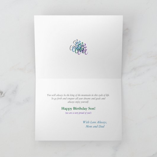 Cyclist Son Birthday Kaart (Binnen)