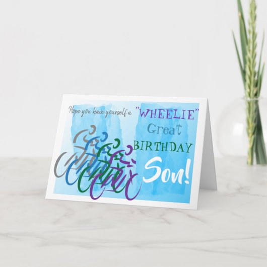 Cyclist Son Birthday Kaart (Voorkant)