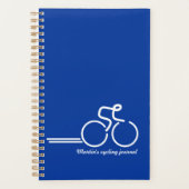 Cyclist/sporttrainingsjournaal blauw wit planner (Voorkant)