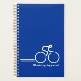 Cyclist/sporttrainingsjournaal blauw wit planner