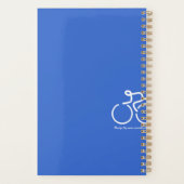 Cyclist/sporttrainingsjournaal blauw wit planner (Achterkant)