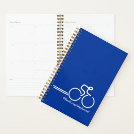 Cyclist/sporttrainingsjournaal blauw wit planner