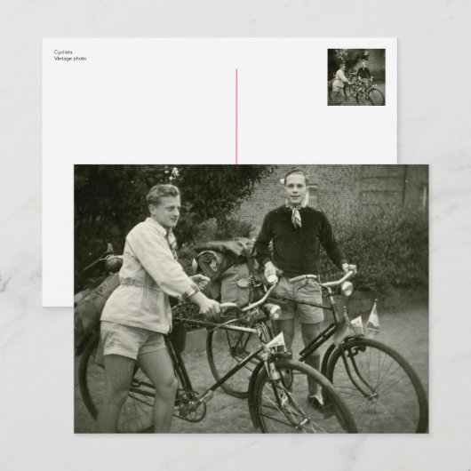 Cyclists briefkaart foto (Voorkant / Achterkant)
