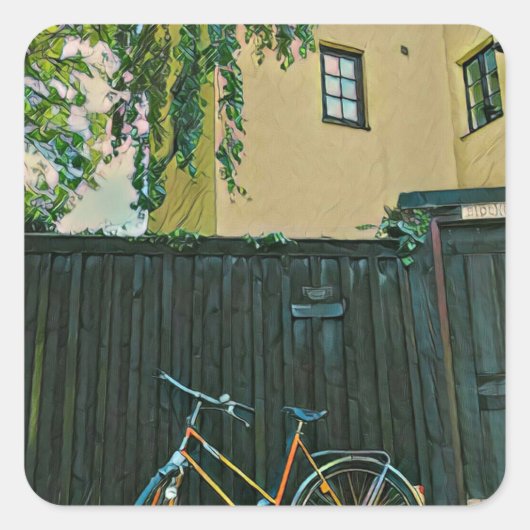 Cyclists cadeauideeën vierkante sticker (Voorkant)