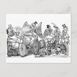 Cyclists Calavera briefkaart