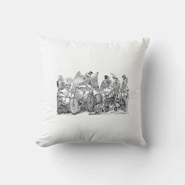 Cyclists Calavera Pillow Kussen (Voorkant)
