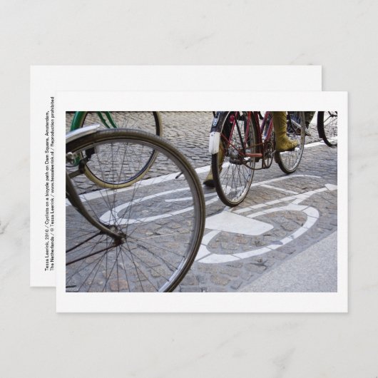 Cyclists op fietspad briefkaart (Voorkant / Achterkant)