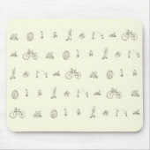 Cyclists op Quirky Bikes Funny Line Drawing Design Muismat (Voorkant)