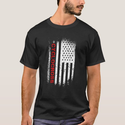 Cyclocross American Flag T-shirt (Voorkant)