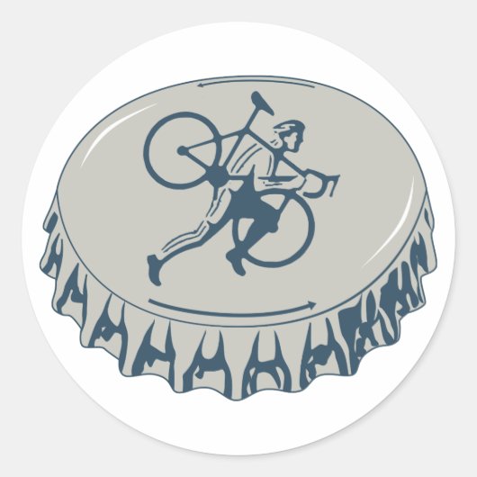Cyclocross Beer Ronde Sticker (Voorkant)