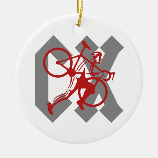 Cyclocross Keramisch Ornament (Voorkant)