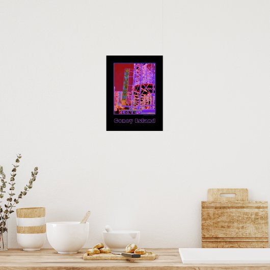 Cyclone Achterbaan Psychedelische Poster (Keuken)
