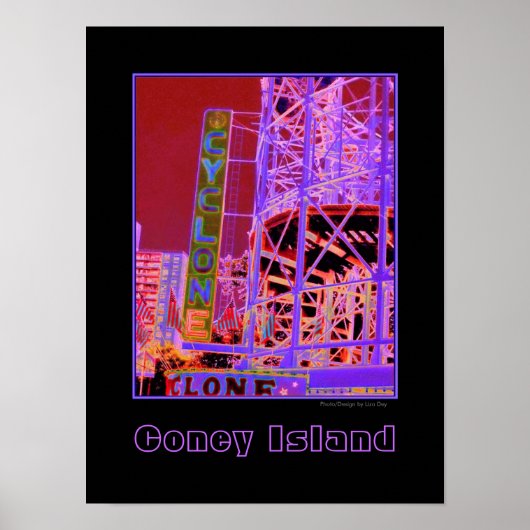 Cyclone Achterbaan Psychedelische Poster (Voorkant)