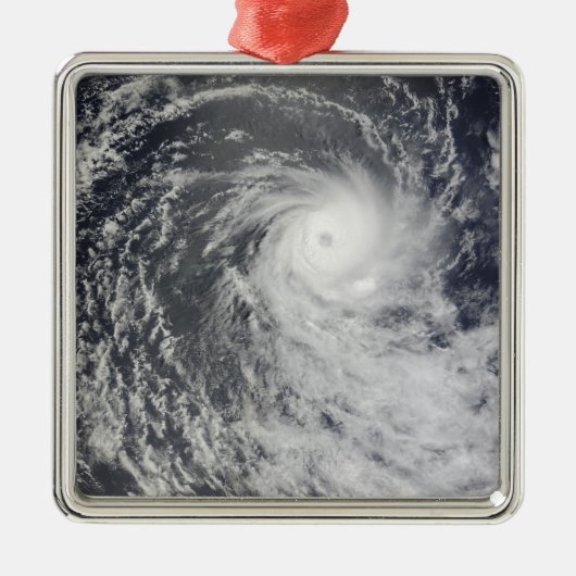 Cyclone Anja over de Zuid-Indische Oceaan Metalen Ornament (Voorkant)