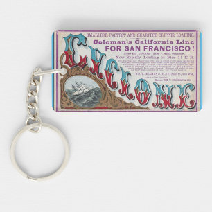 Cyclone Clipper zeilschepen 1900 Sleutelhanger