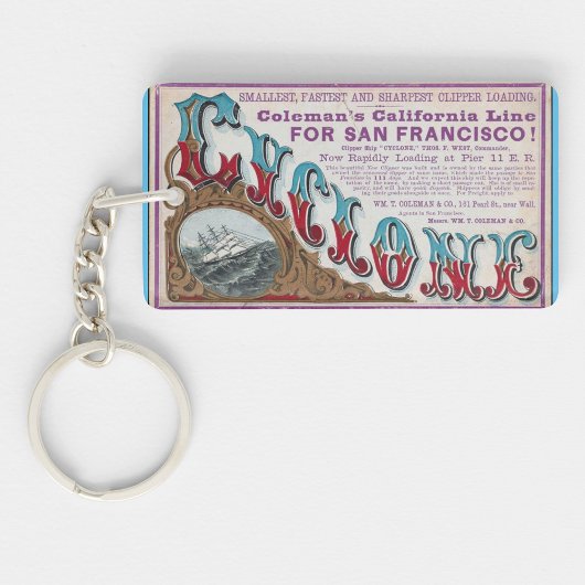 Cyclone Clipper zeilschepen 1900 Sleutelhanger