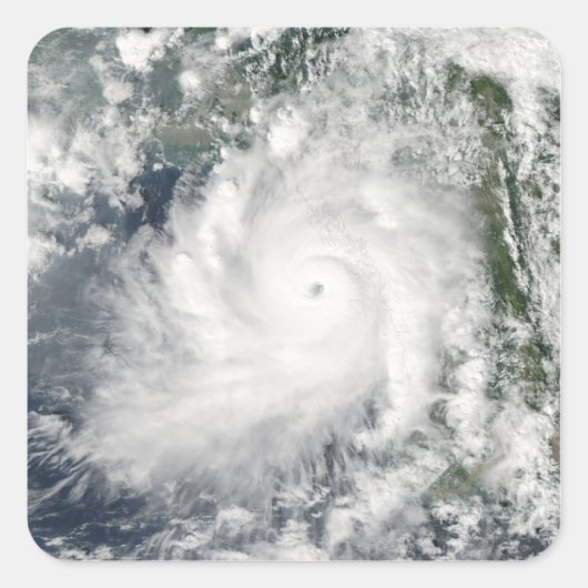 Cyclone Giri beweegt zich aan land over Birma Vierkante Sticker (Voorkant)